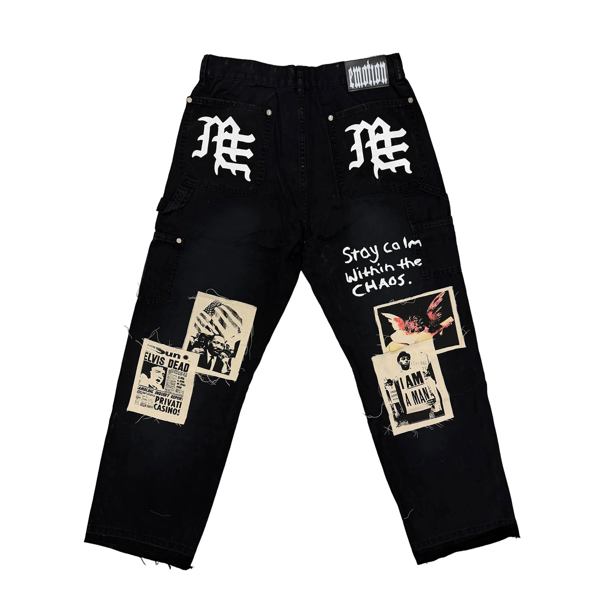 Black “Newspaper” Carpenter Pants - Image 2
