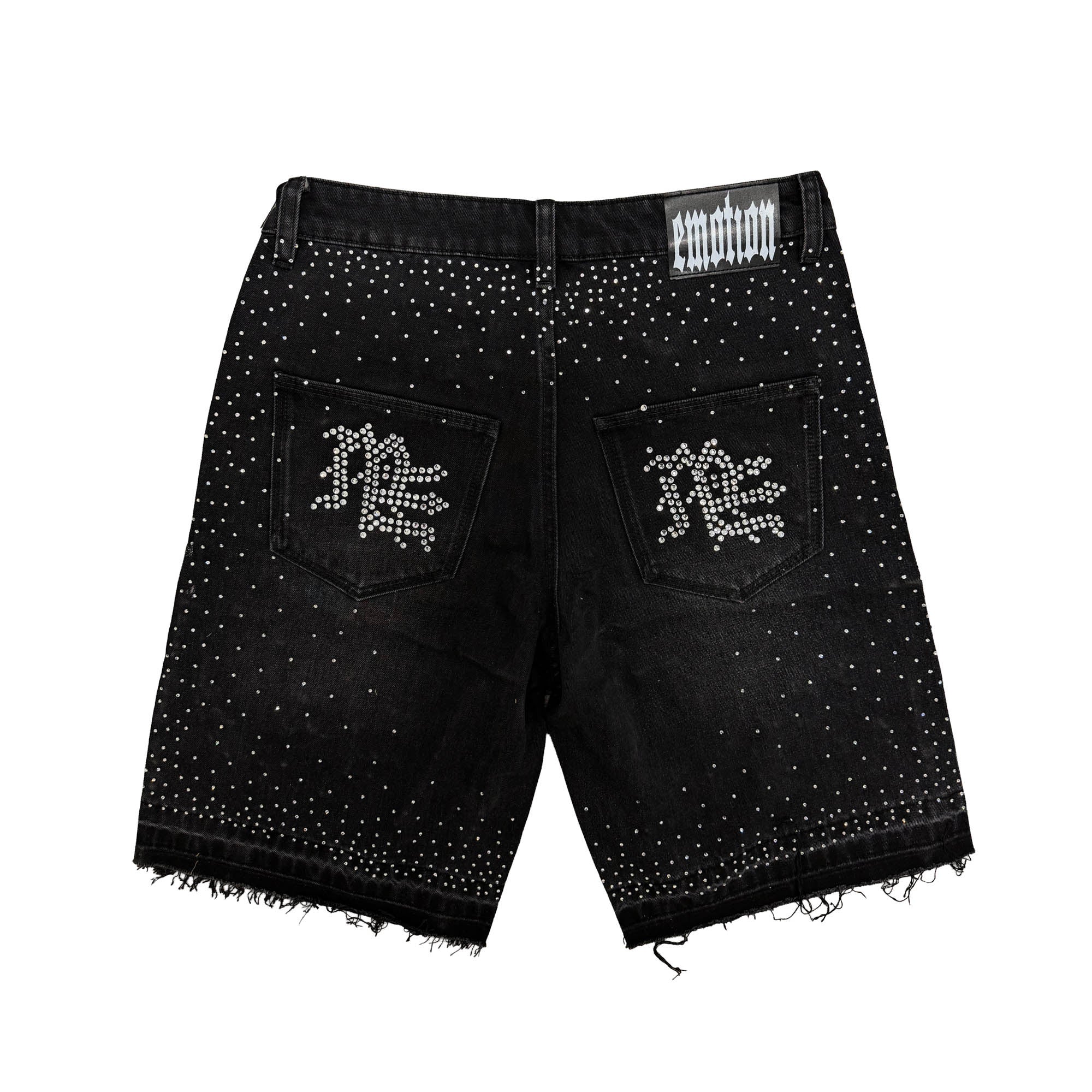 Black “ME” Rhinestone Denim Shorts - Image 2